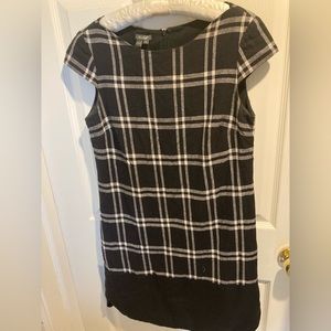Muse Black and White Tartan-Style Patterned Dress - Size 6